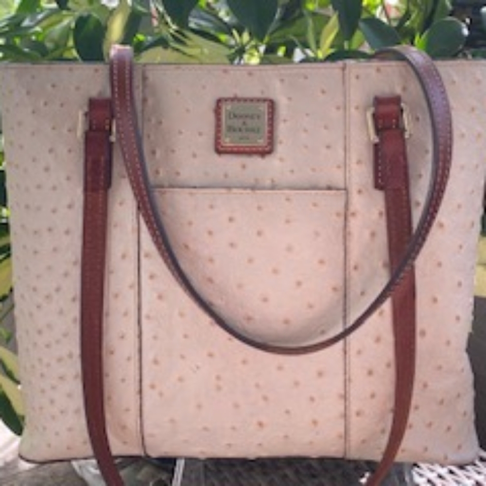 Dooney and Burke Handbag Ostrich in Ivory